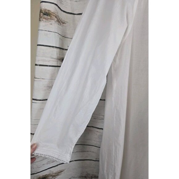 Eileen West Cotton Lawn Nightgown 3X Long Sleeve Embroidery Ruffle Cottagecore - Picture 4 of 8